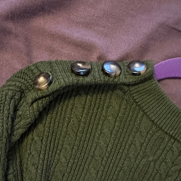 Sezane Olive Cable Knit Sweater - Picture 2 of 3